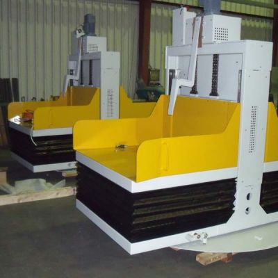 Rotary lifting unit with double lift